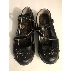 Skechers Black and Pink Floral Kids Shoes Size 1